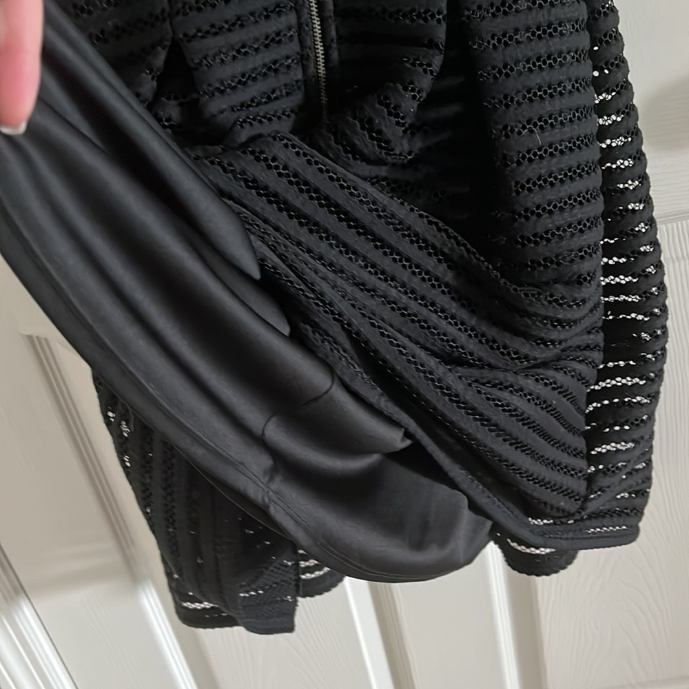 Mossimo Black Sheer Striped Textured Dress With Black Slip Underneath Size Med - Picture 11 of 13